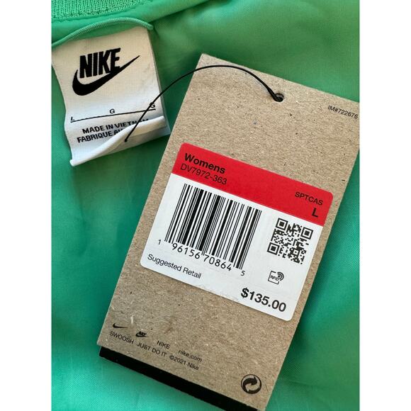 New ~ NIKE SPORTSWEAR ~ Essentials Woven Varsity Bomber Jacket Size L - Picture 8 of 11